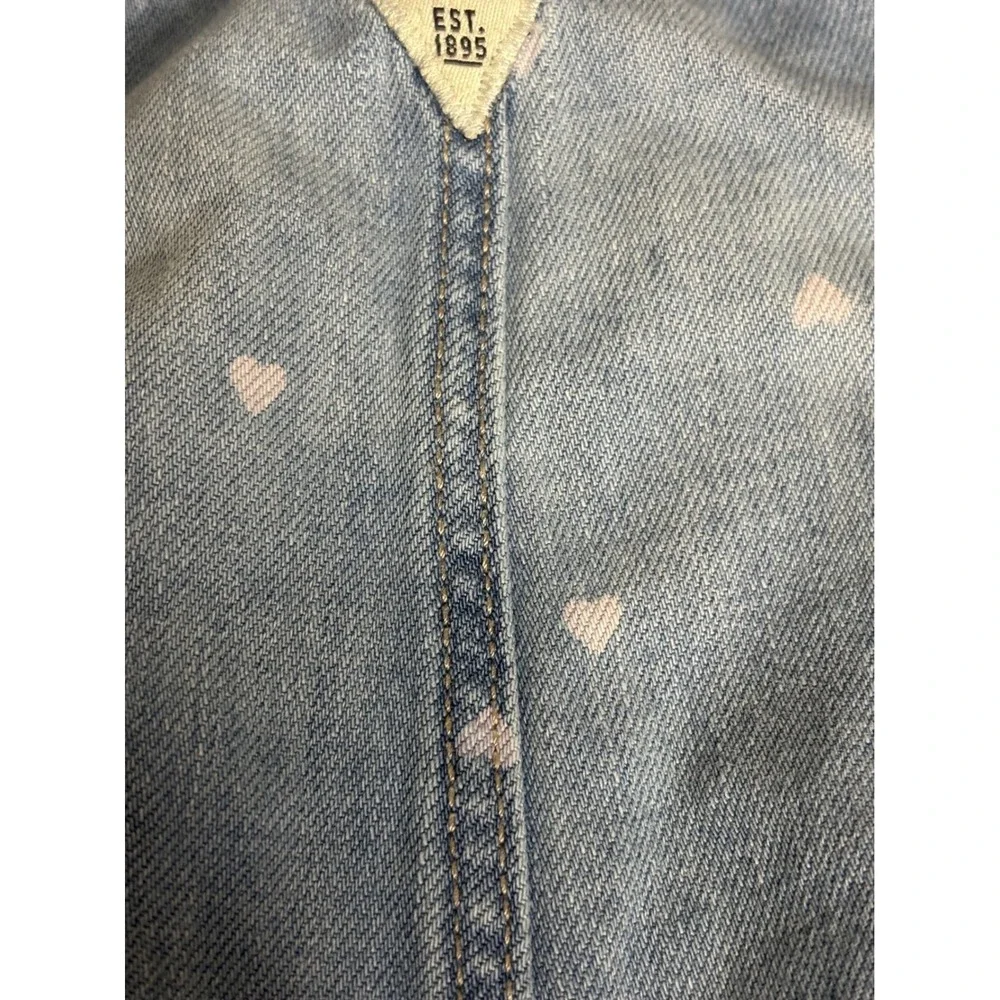 OshKosh B'gosh Baby Girls Heart‎ Print Denim Overalls Blue 24M 1Q439210